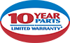 10 Years Parts Limited Warranty 